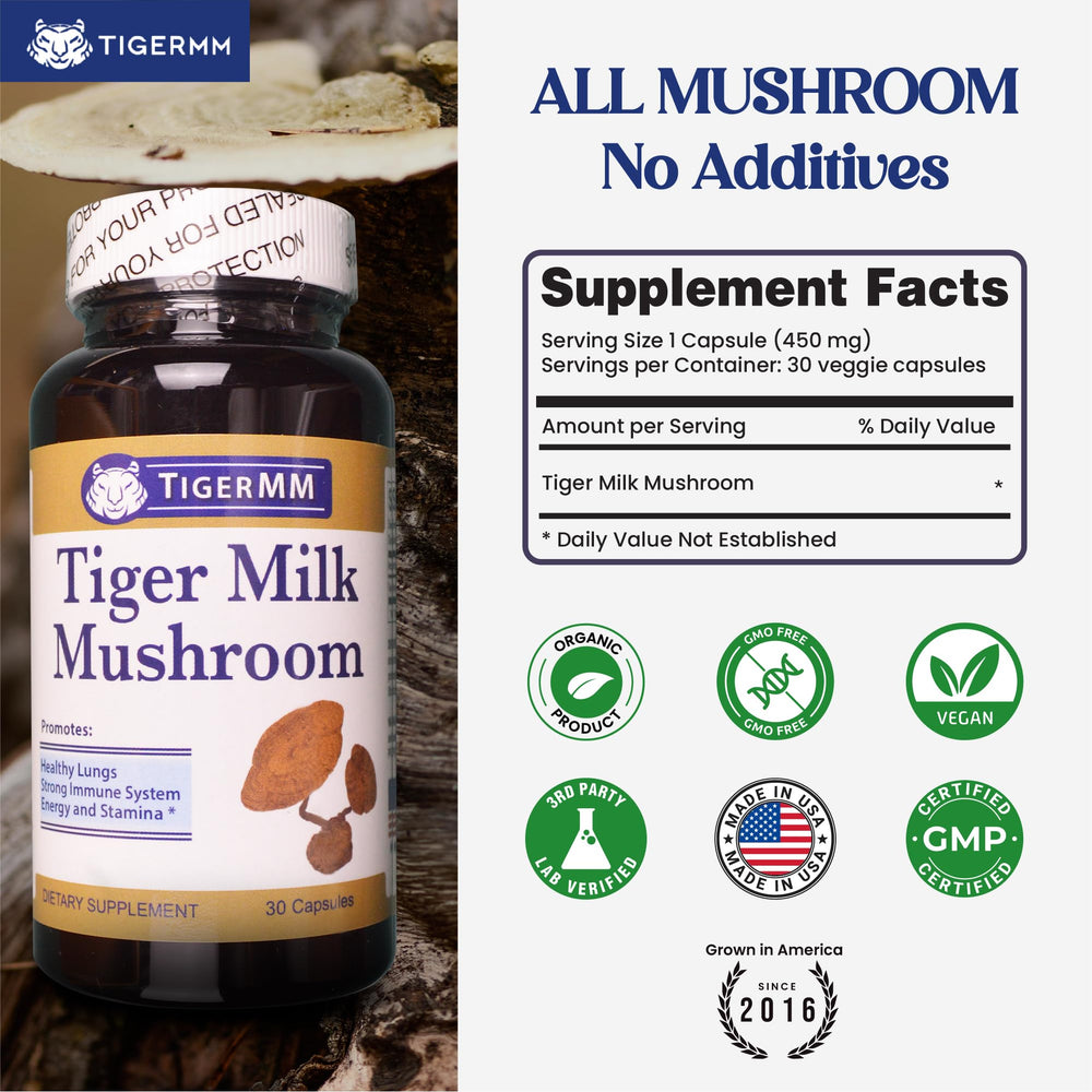 TigerMM USA-grown label emphasizes origin and quality for lung and immune support.