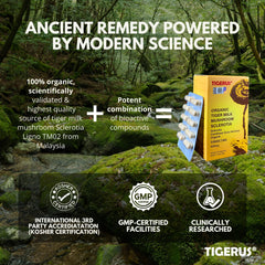 TIGERUS solid-state fermentation image illustrates advanced cultivation method.