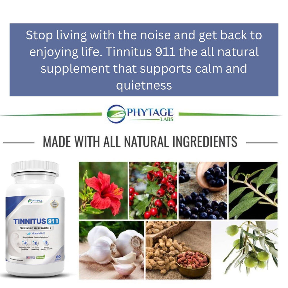 Tinnitus 911 label detail, readable label with ingredient overview.