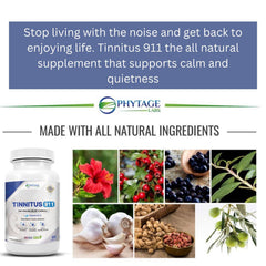 Tinnitus 911 label detail, readable label with ingredient overview.