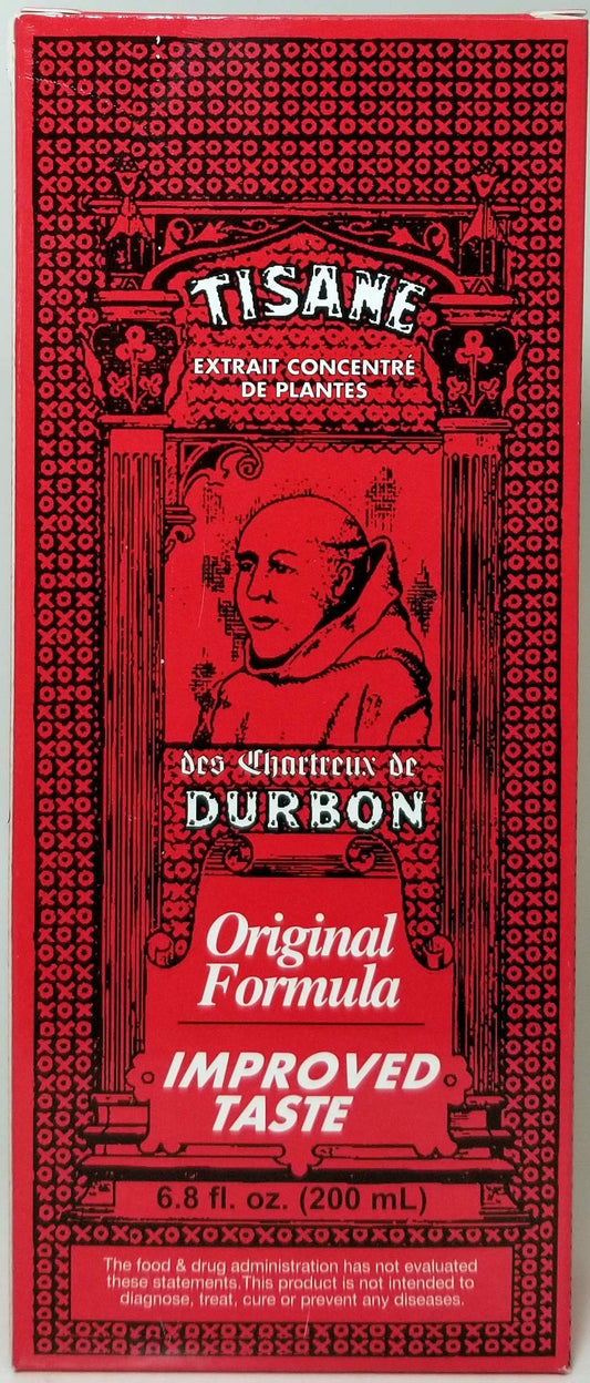 Tisane Durbon bottle 200ml on shelf, supports a pre-meal ritual.