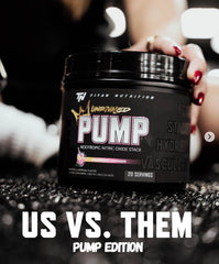 Titan Nutrition Pump Unrivaled Strawberry Lemonade bottle supports stimulant-free focus and endurance