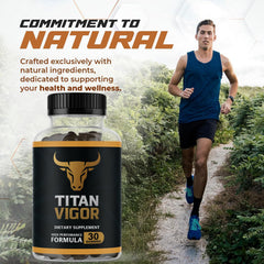 Titan Vigor packaging outside emphasizes a three-month supply.