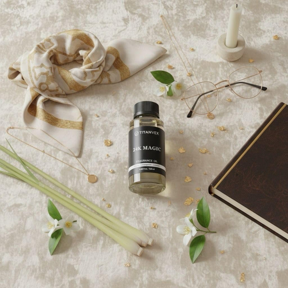 TitanVex hotel diffuser oil packaging communicates paraben-free and cruelty-free assurance.