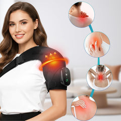 Tizwis Shoulder Heating Pad demonstrates three vibration modes for customizable massage sensations.