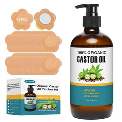 TJJSNA castor oil patches 45-pack for mess-free home use.