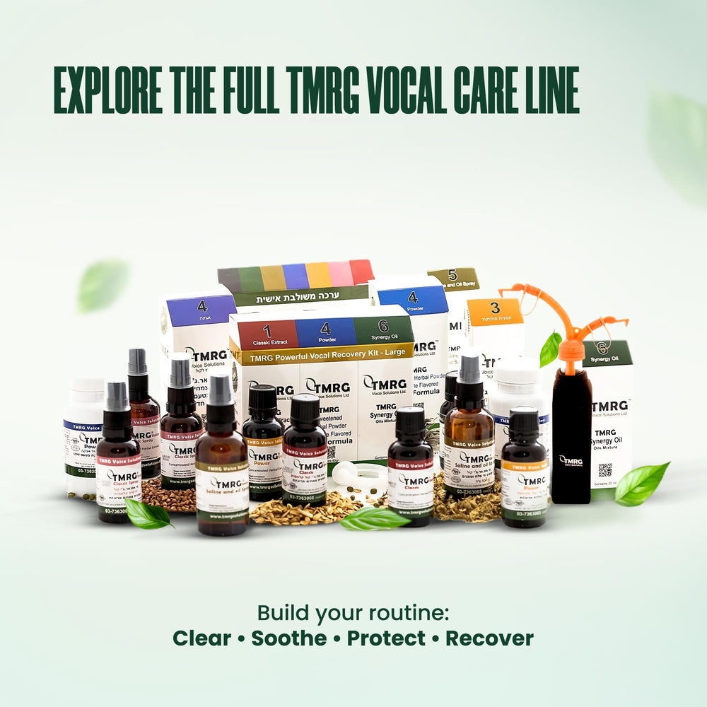 Close-up of herbal blend ingredients in TMRG Voice Synergy Oil