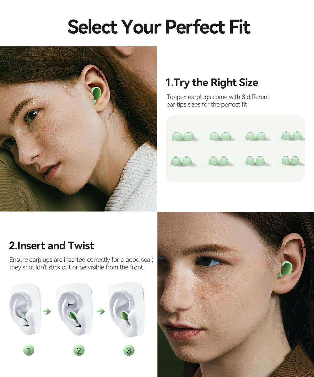 TOAPEX 8-tip sizes ensure personalized seal for varied ear shapes