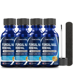 Tobcharm 4pc toenail fungus treatment box for at-home use.