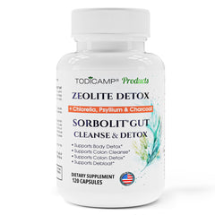 TODICAMP Sorbolit bottle with label promoting vegan colon cleanse for digestion support