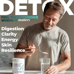 Todicamp Zeolite Detox measuring spoon highlights precise dosage for a gentle detox.