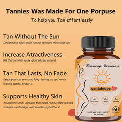 TOGOLIUN tanning gummies dispensing shot showing simple serving