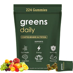 TOGOLIUN Greens Gummies bottle with chlorella and spirulina for daily greens.