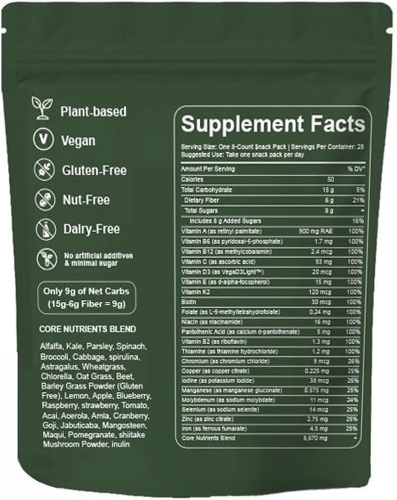 TOGOLIUN Greens Gummies jar label highlighting natural greens blend.
