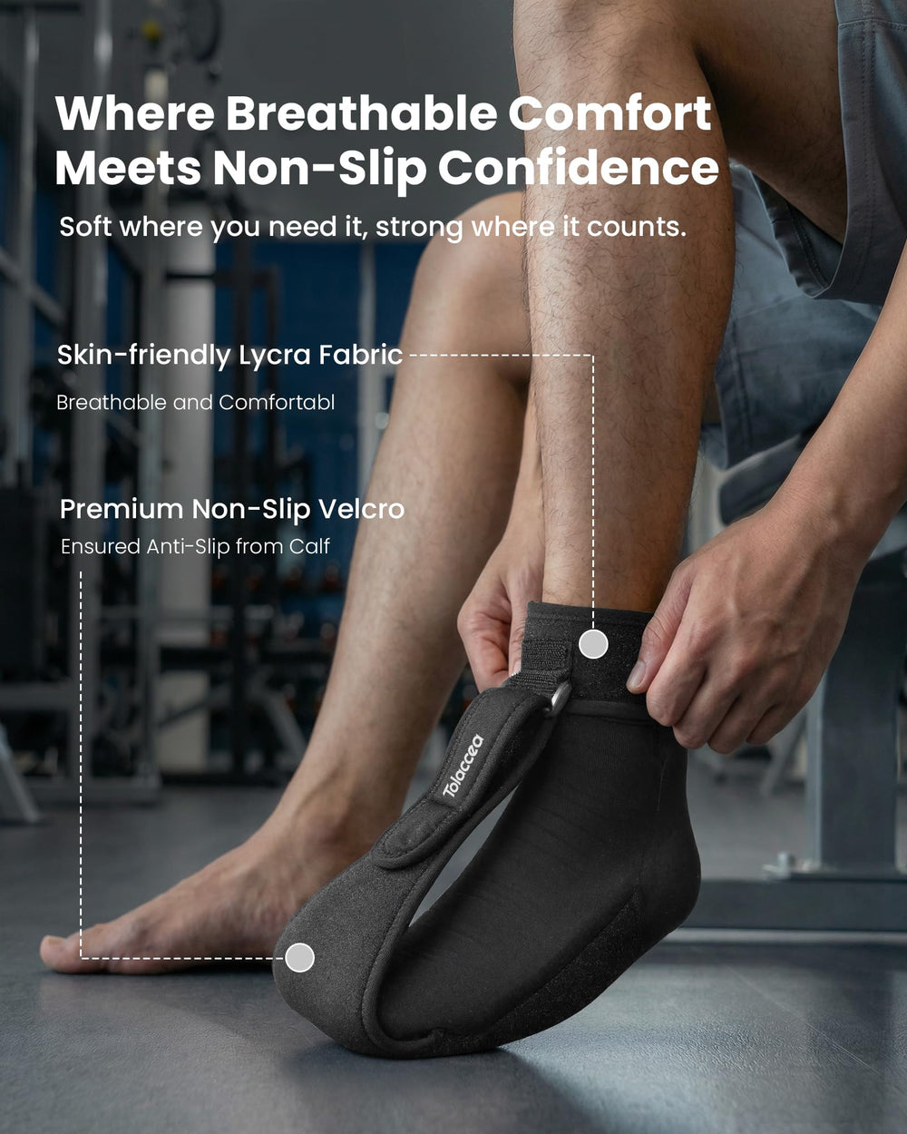 Tolaccea breathable Lycra fabric keeps feet comfortable overnight