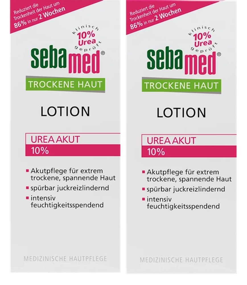 Tomo Wellness Seba-med Extreme Dry Skin Repair Lotion with 10% Urea lends deep hydration for severely dry skin.