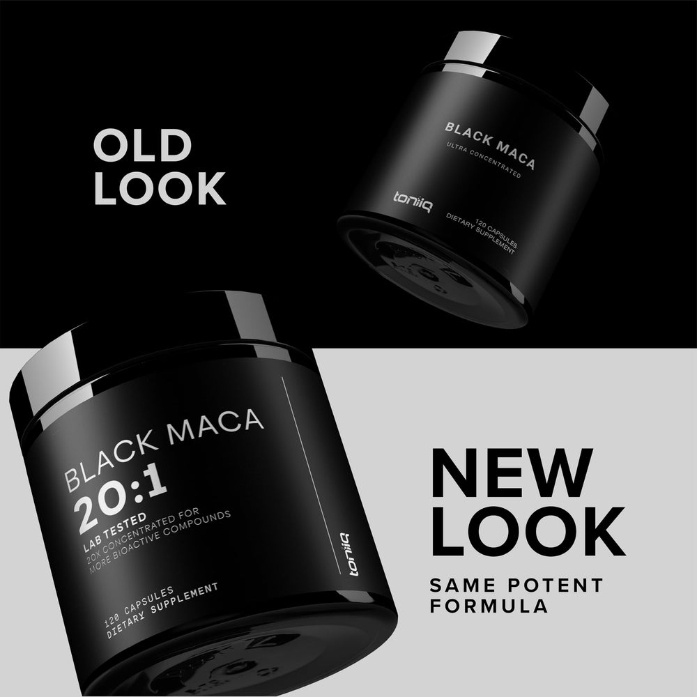 Toniiq Black Maca processed in a GMP-certified USA facility for safety.
