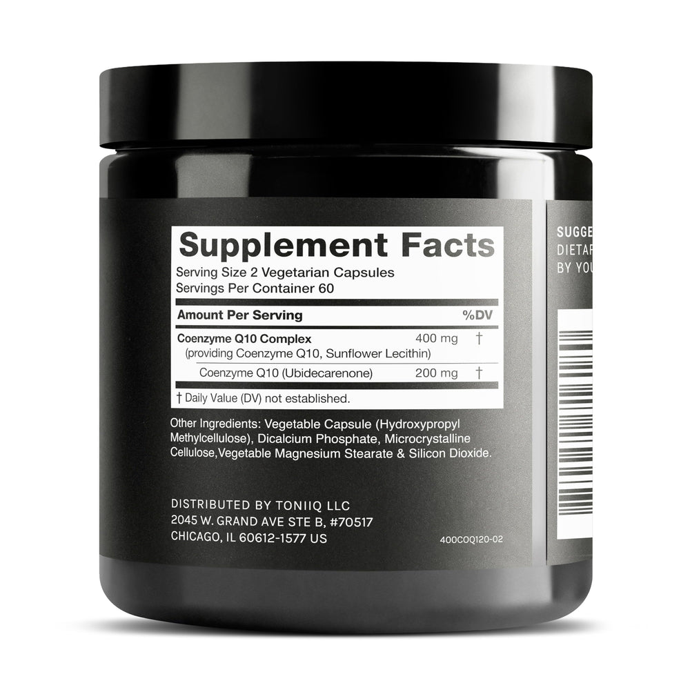 Liposomal delivery concept for Toniiq CoQ10 400mg absorption