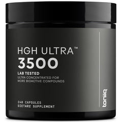 Toniiq HGH supplements bottle with 240 capsules for daily muscle support.