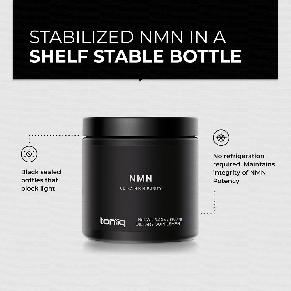 Toniiq NMN powder scoop shows convenient daily measuring.
