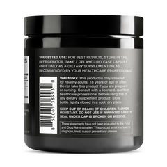 Toniiq probiotic label close-up with batch testing emphasis