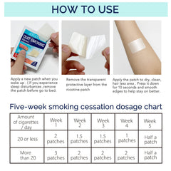 Tooffi Quit Smoking Patch labeling highlights safety and natural ingredients