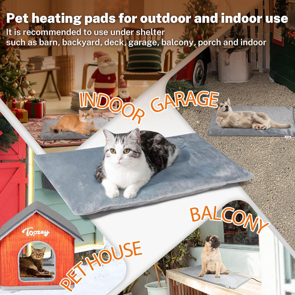 Toozey thermostatic heat induction maintains a safe warm range for pets.