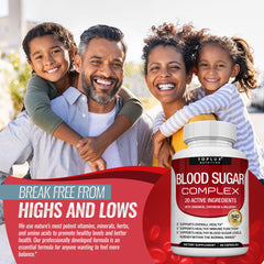 Toplux Blood Sugar Complex box and bottle on kitchen counter supports a balanced routine.