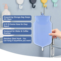 TopQuaFocus enema blue stopcock highlights precise speed control during use.