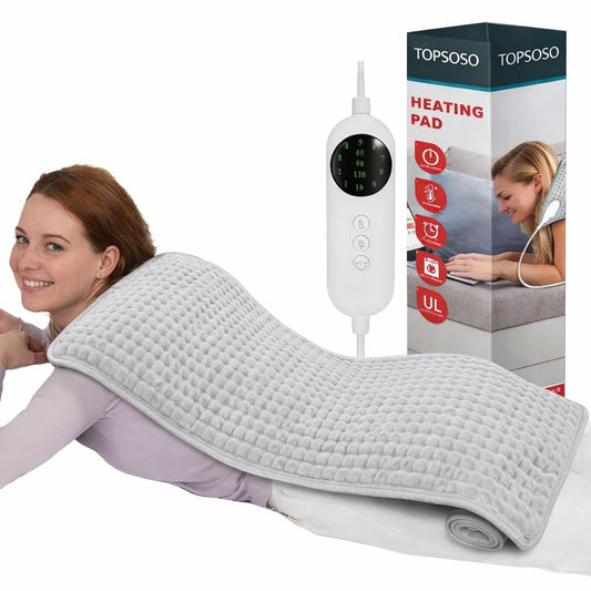 TOPSOSO large heating pad with full body coverage for targeted relief.