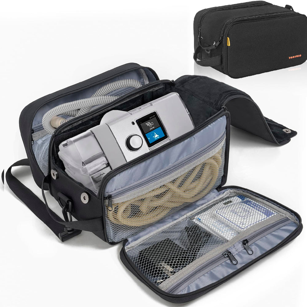 TORIBIO CPAP travel bag interior compartment keeps devices organized during travel