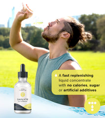 Total Hydration Daylyte electrolyte drops travel-friendly bottle supports hydration anywhere.