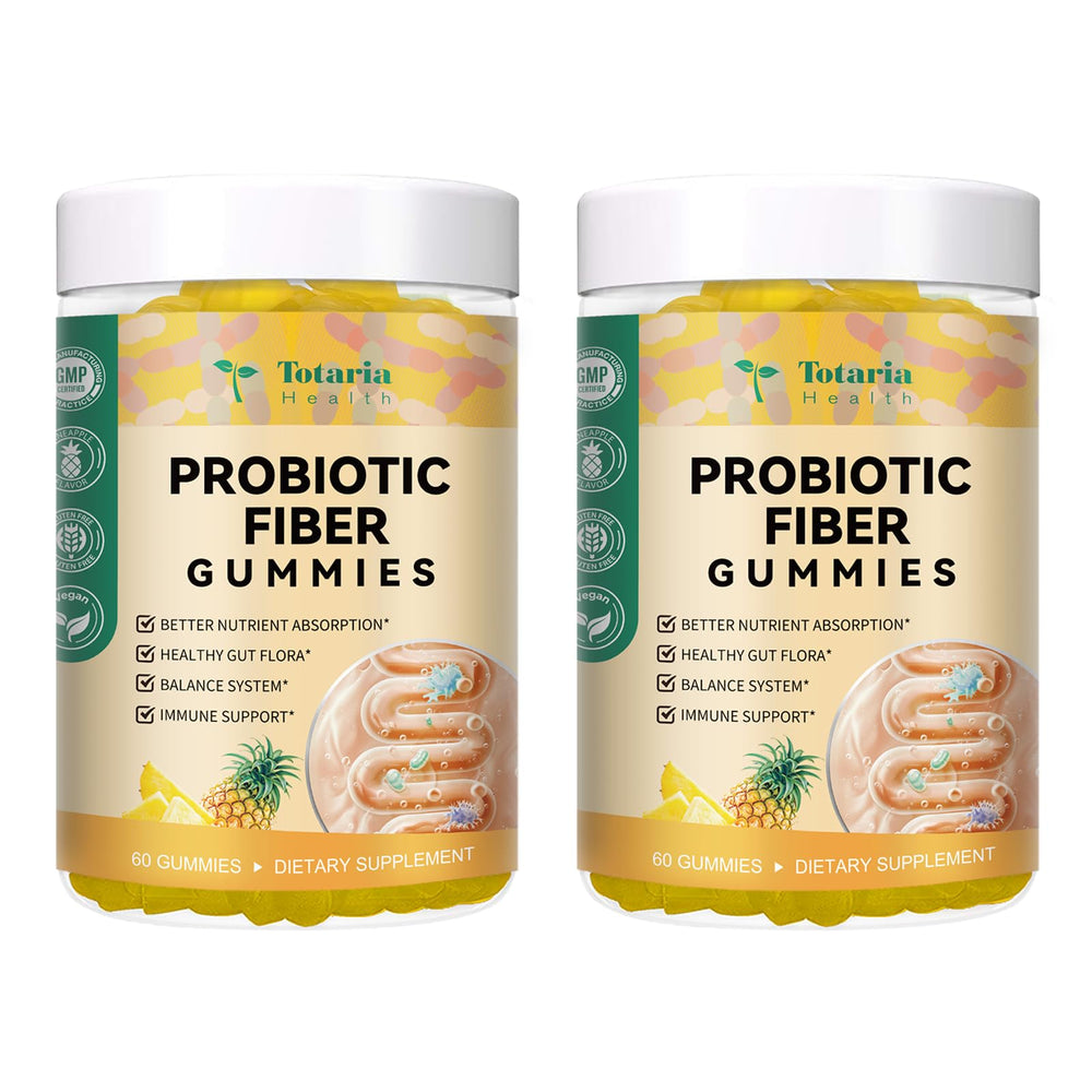 Totaria Pineapple Fiber Gummies bottle front view for daily fiber support.
