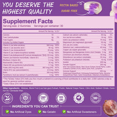 Totaria grape-flavored gummies with iron and zinc for energy and immune support.