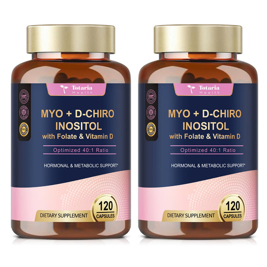Totaria Inositol 40:1 bottle with capsules for daily balance.