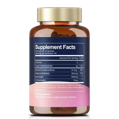 Totaria Inositol bottle label showing Vitamin D3 and Folate blend.