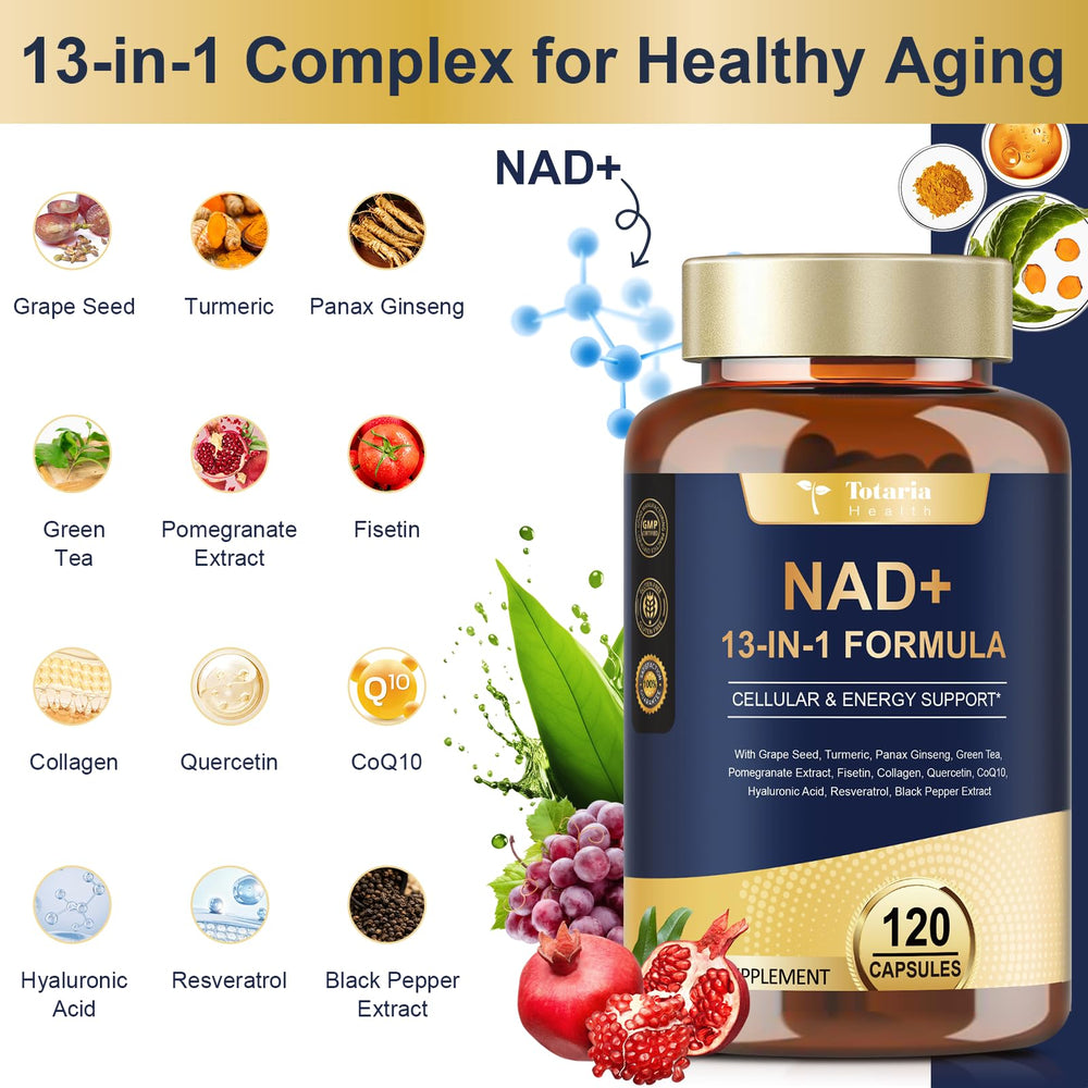 Totaria NAD capsules close-up, smooth and compact daily capsules