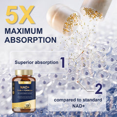 Totaria NAD ingredients blend graphic showing natural extracts