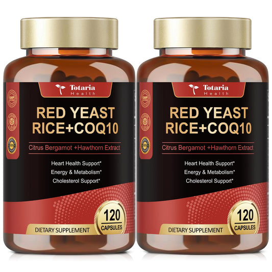Totaria red yeast rice with CoQ10 bottle for daily heart health support.