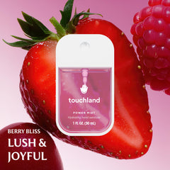 Touchland label close-up demonstrates vegan and cruelty-free credentials.
