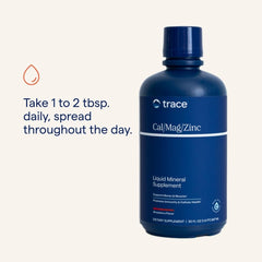 Trace Minerals bottle with glass of minerals ready for consumption, supporting mineral balance.