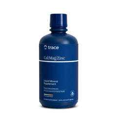 Trace Minerals Cal/Mag/Zinc bottle featuring pina colada flavor for daily mineral balance.