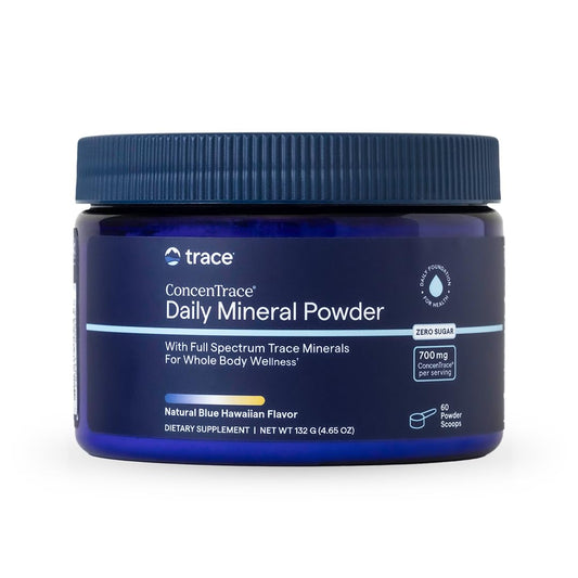 Trace Minerals ConcenTrace powder bottle with full mineral spectrum for daily energy support.