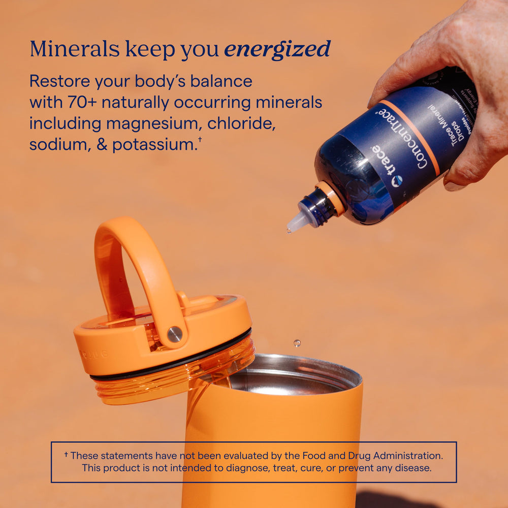 Trace Minerals ConcenTrace in a shaker cup showing versatile lifestyle use