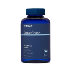 Trace Minerals ConcenTrace tablets in bottle close-up for daily wellness support