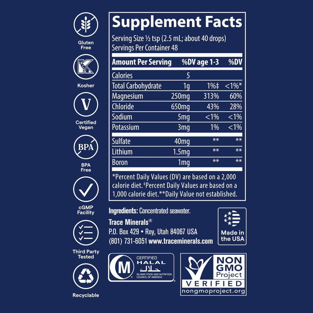 Trace Minerals ConcenTrace USA source emphasizes sustainable mining of minerals.