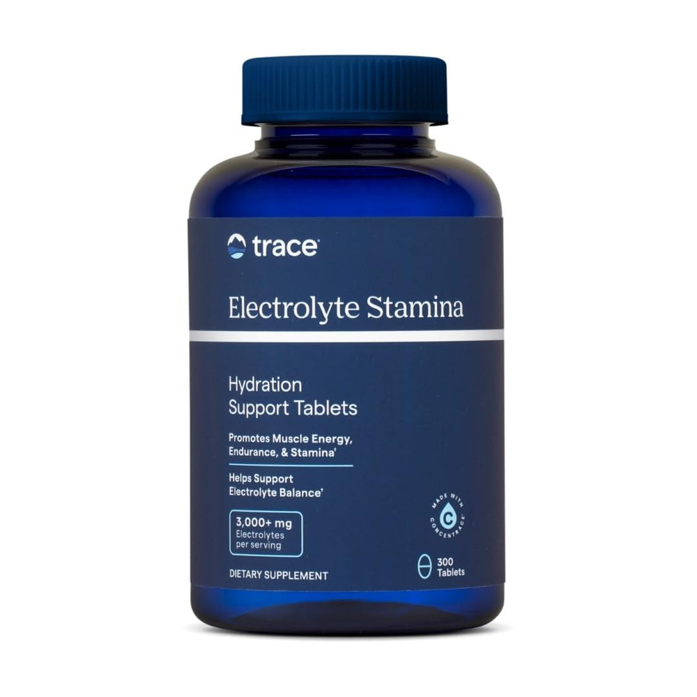 Trace Minerals Electrolyte Stamina bottle shown for daily hydration and mineral support.