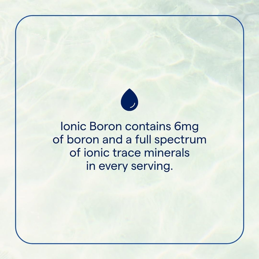 Trace Minerals Ionic Boron pour glass shows easy mixing into drinks.