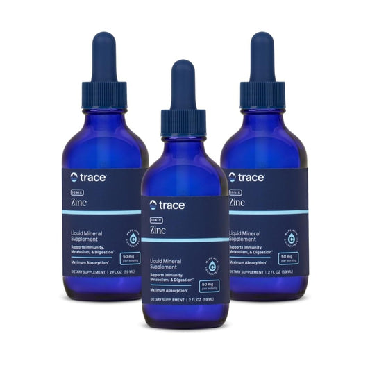 Trace Minerals Ionic Zinc bottle front—highly absorbable liquid zinc for daily use.