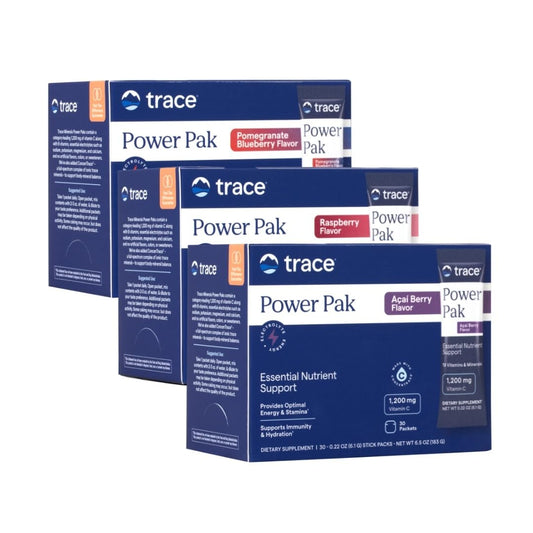 Trace Minerals Power Pak bottle pour demonstrating easy daily hydration support